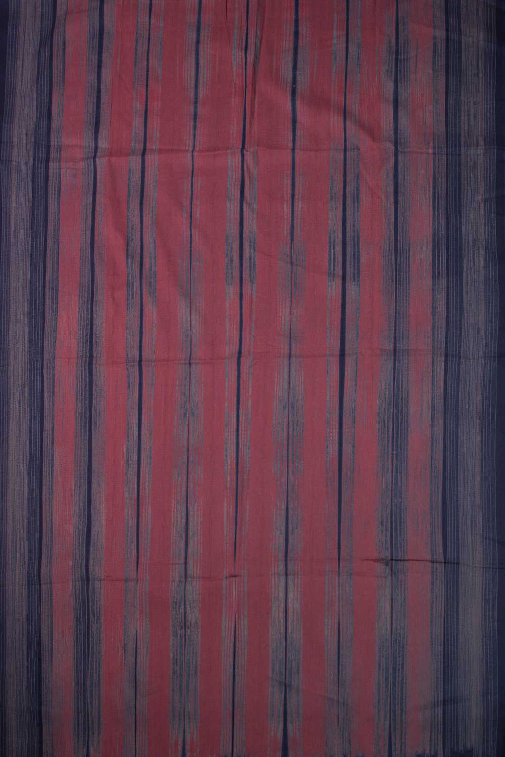 Muted Peach Blue Striped Shibori Kurta Fabric - Image 3
