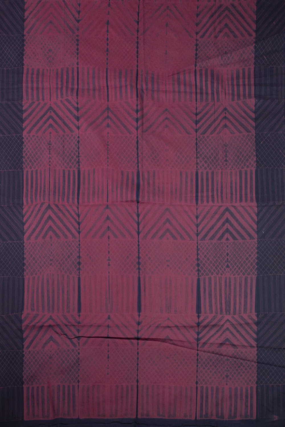 Berry Chevron Grid Shibori Kurta Fabric - Image 3