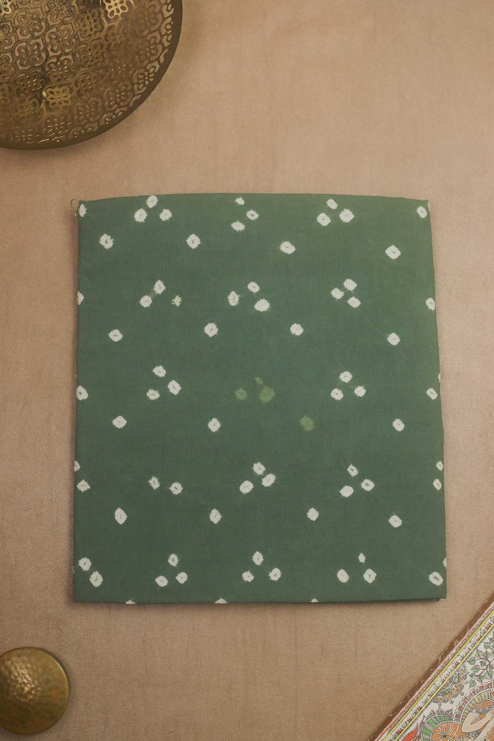 Pickle Green Bandhani Kurta Fabric