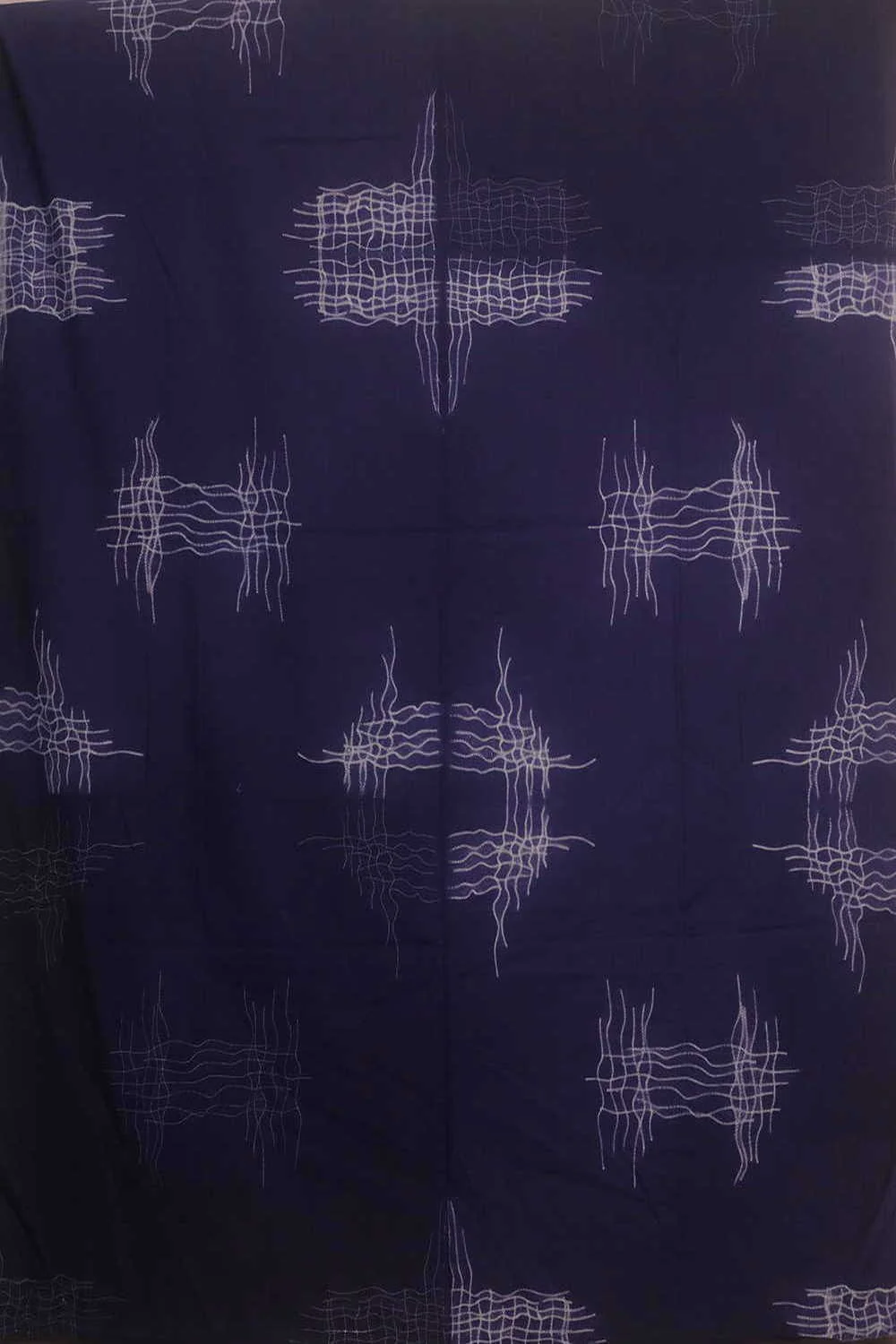 Purple Blue Random Threads Shibori Kurta Fabric - Image 3