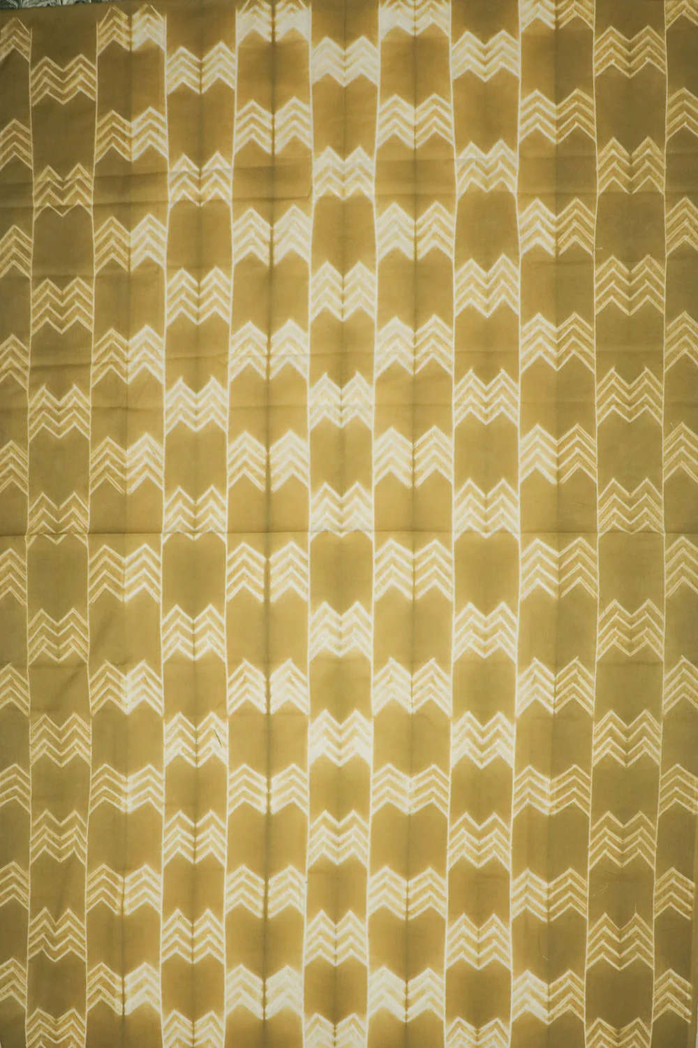 Cream Patterned Shibori Cotton Kurta Fabric - Image 3