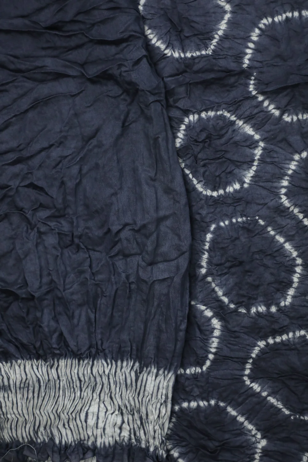 Pebble Grey Shibori Silk Cotton saree - Image 4