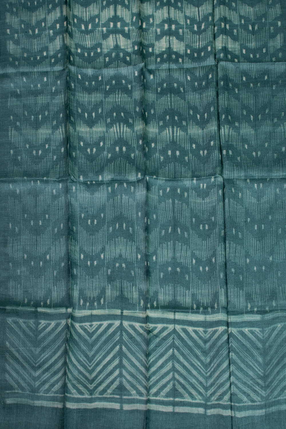 Cadmium Green Shibori Tussar Top & Dupattas - Image 3