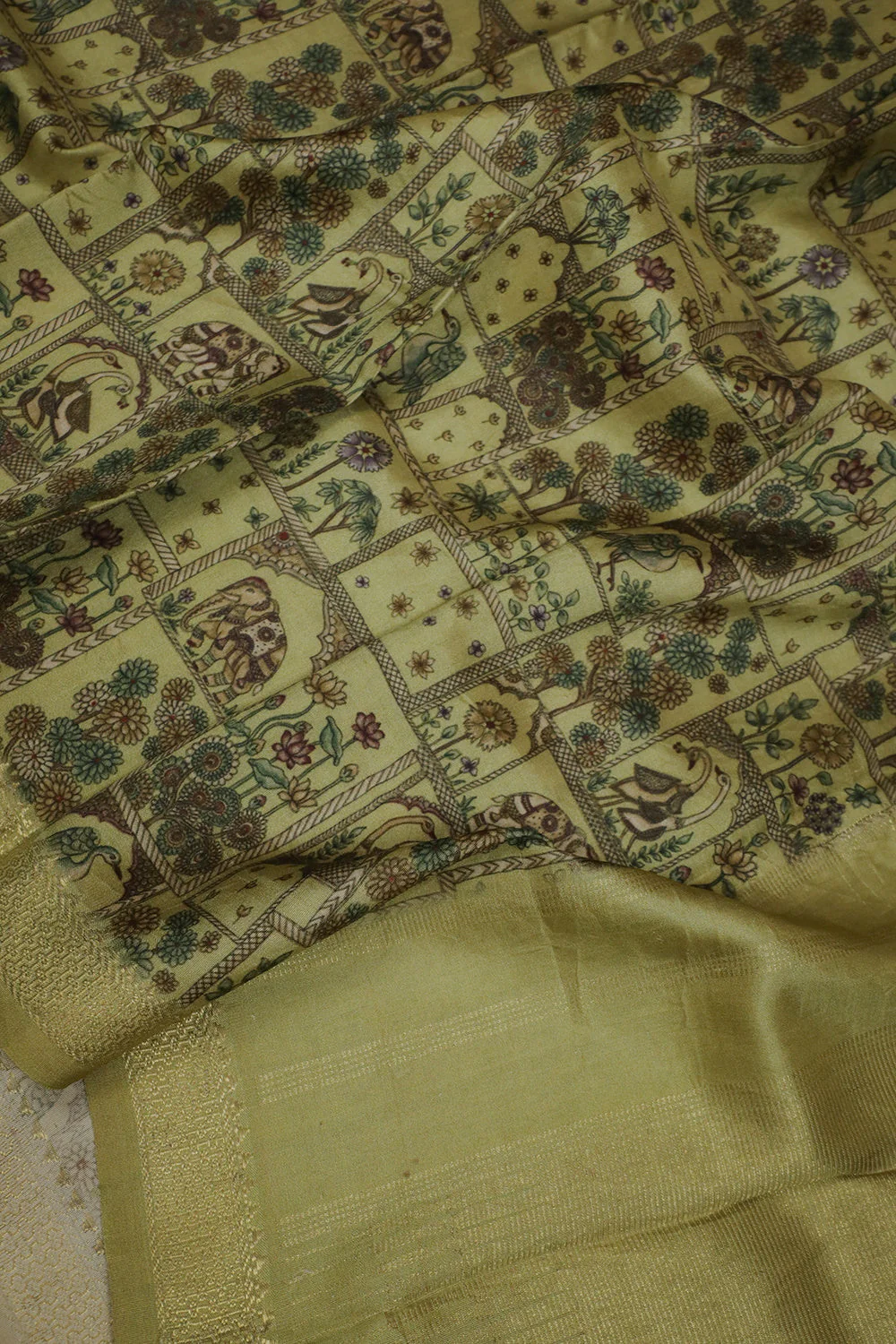 Yellow Handwoven Kanchi Silk Dupatta - Image 3
