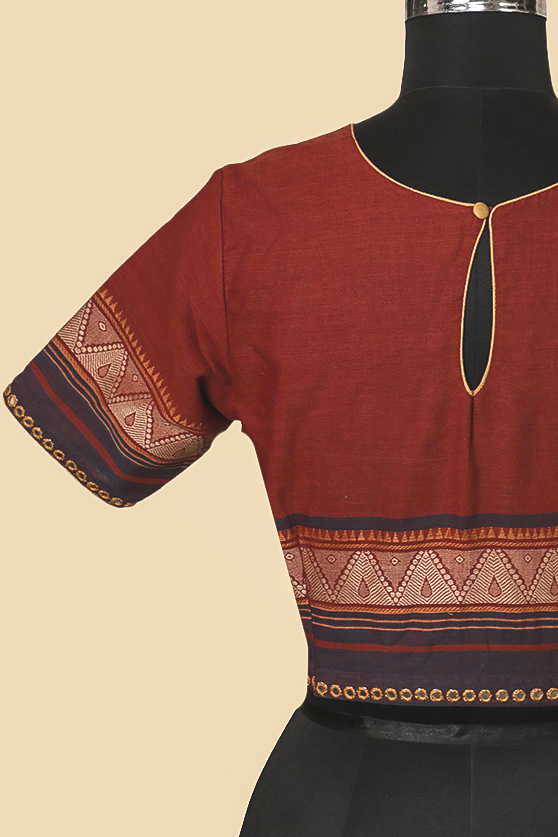 Rust Brown Mirror Work Stitched Blouse 36,38, 40, 42 - Image 6