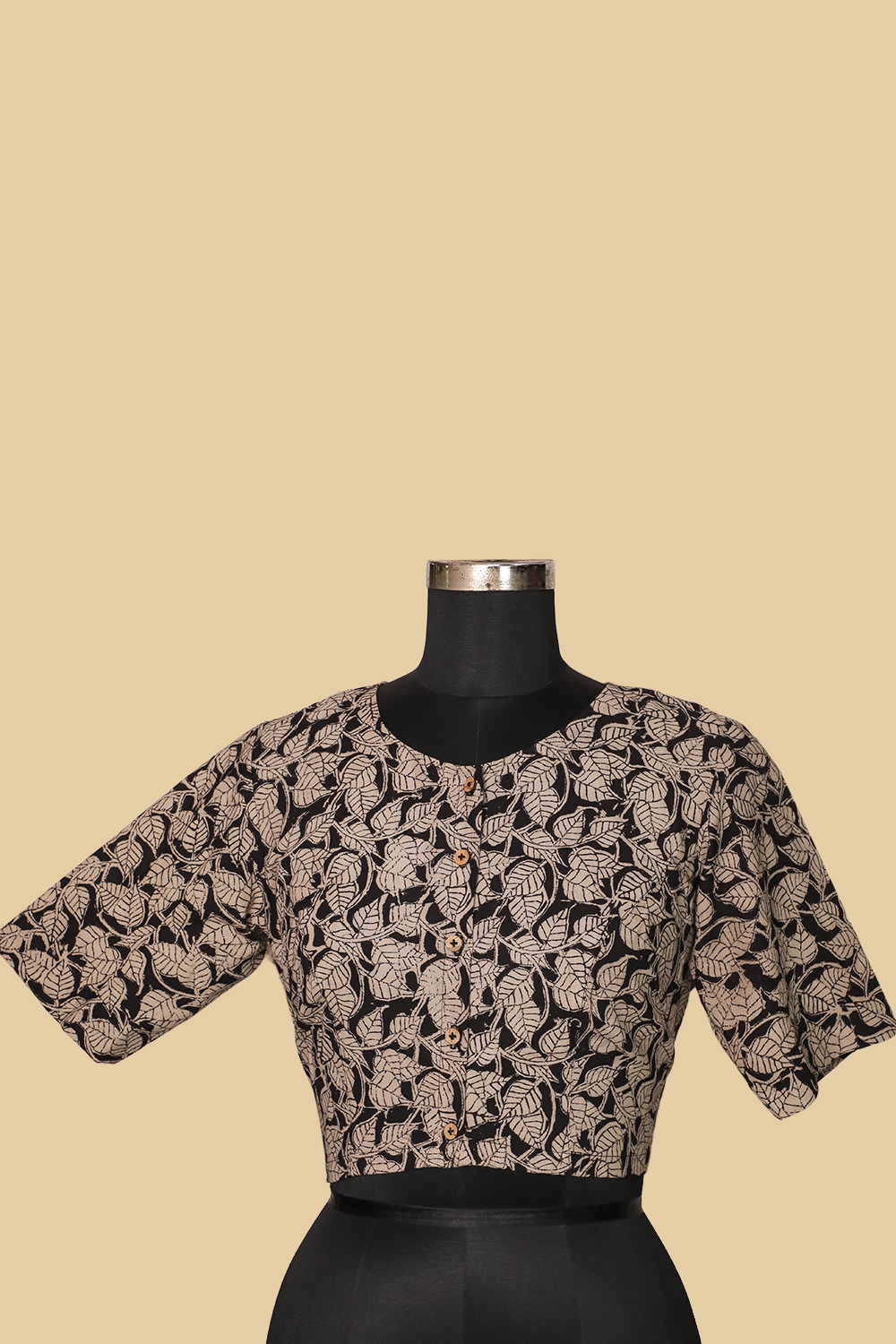 Printed Kalamkari with Boat Neck Stitched Blouse 32,34,36,38,40,42 - Image 4