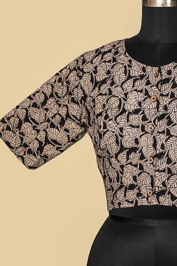 Printed Kalamkari with Boat Neck Stitched Blouse 32,34,36,38,40,42 - Image 5