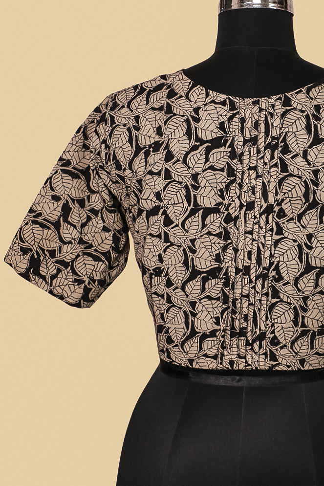 Printed Kalamkari with Boat Neck Stitched Blouse 32,34,36,38,40,42 - Image 6
