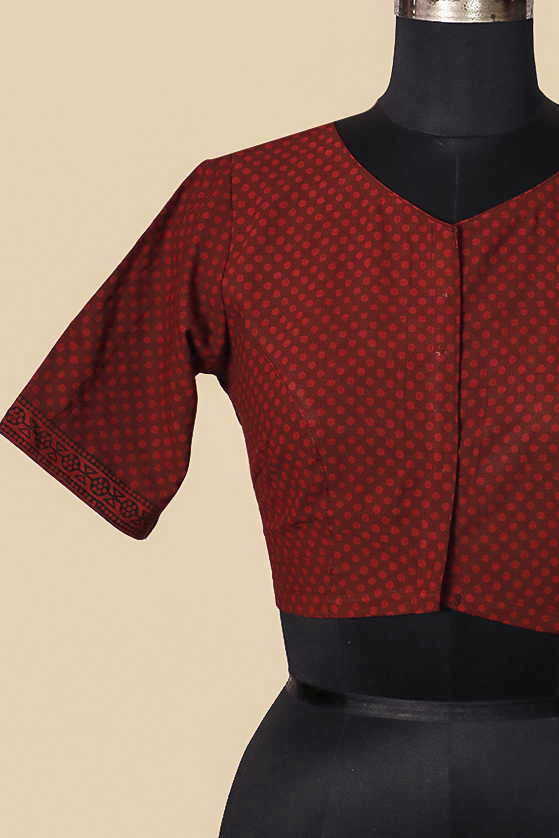 Boat Neck with Maroon Bagh Stitched Blouse 32,34,36,38,40,42 - Image 5