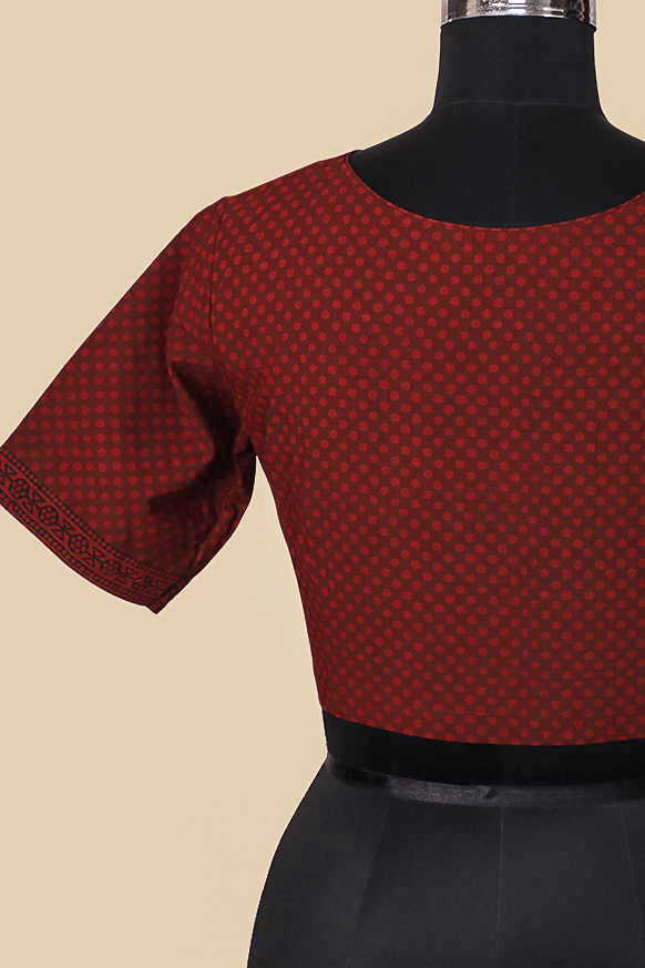 Boat Neck with Maroon Bagh Stitched Blouse 32,34,36,38,40,42 - Image 6