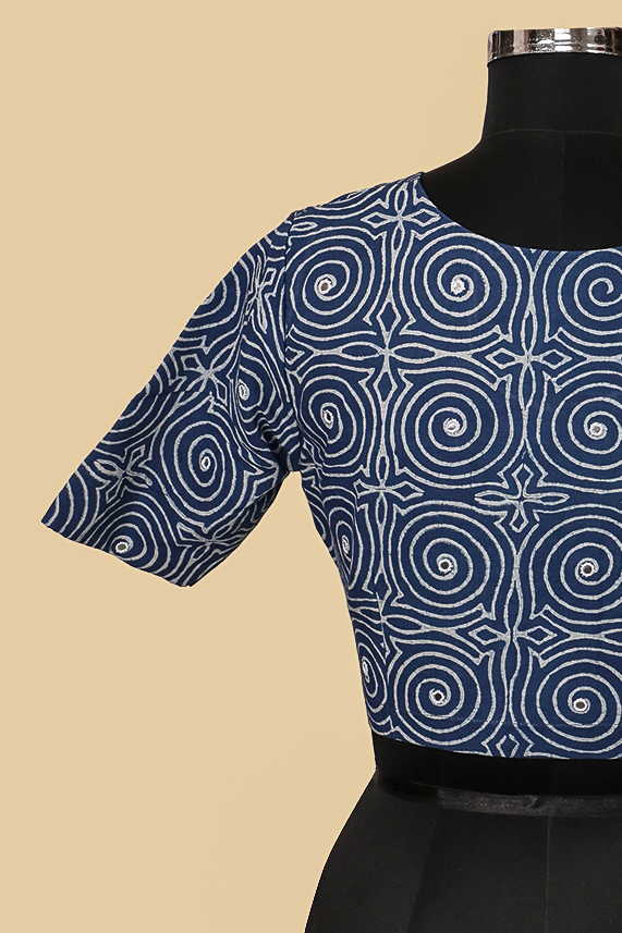 Indigo Mirror Work Stitched Blouse 32,34,36,38,40,42 - Image 6