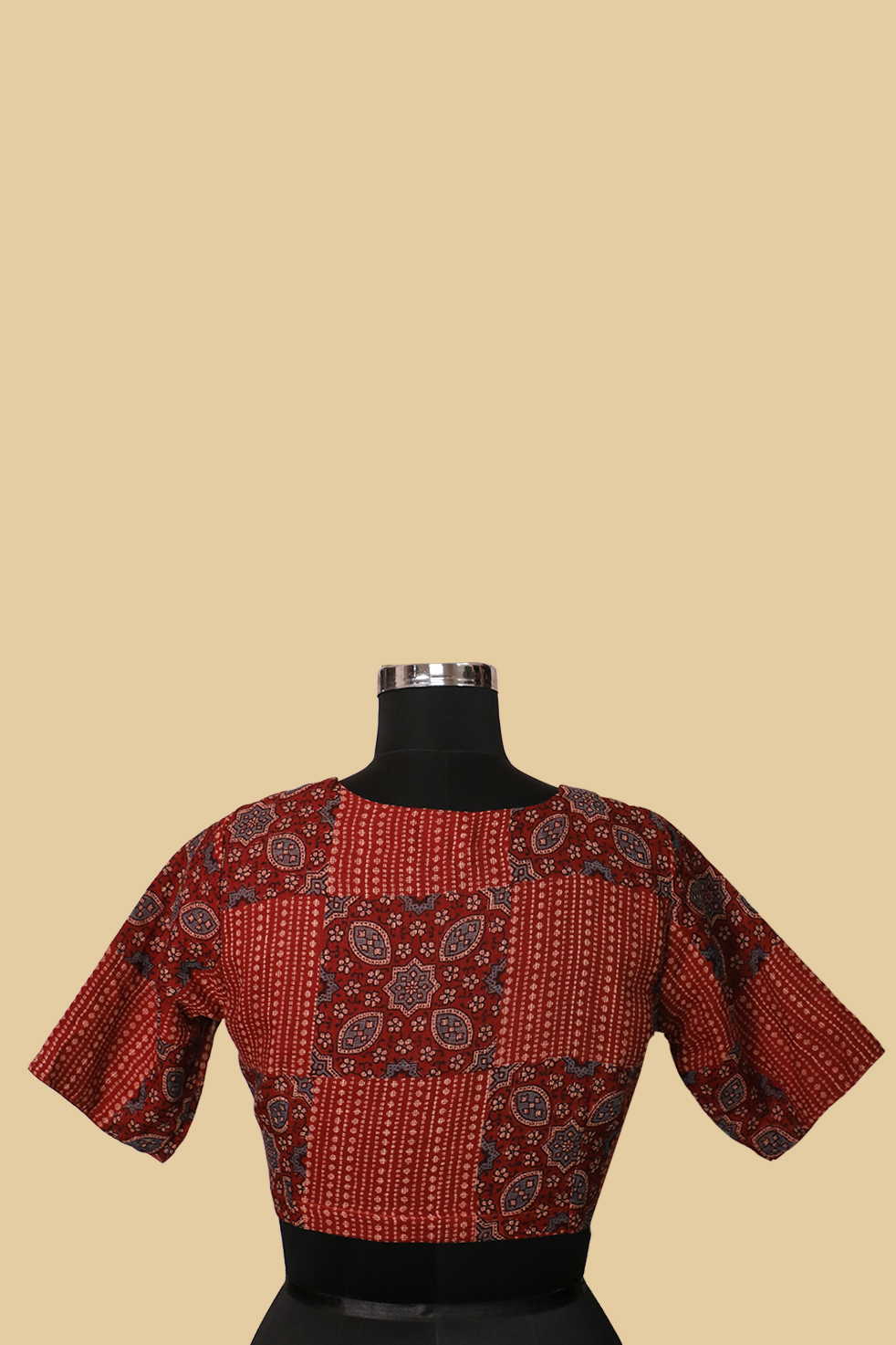 Maroon Ajrak Kota Stitched Blouse 36,38,40,42 - Image 6