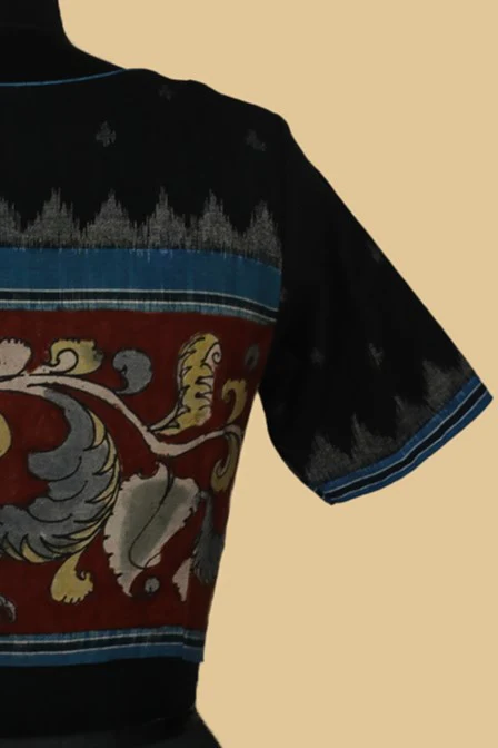 Ikat Kalamkari Stitched Blouse -34,36,38,40,42,44 - Image 3