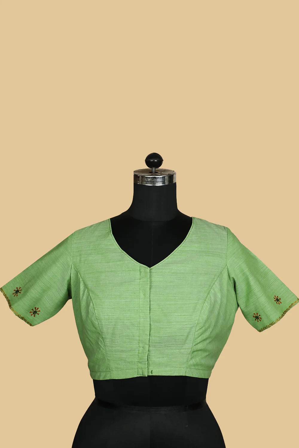 Light Green Handwoven Stitched Blouse -34,36,38,40,42 - Image 3
