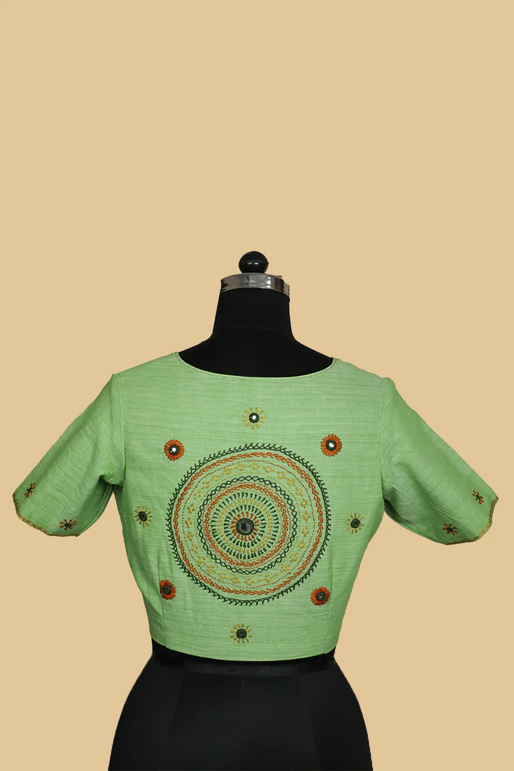 Light Green Handwoven Stitched Blouse -34,36,38,40,42 - Image 4