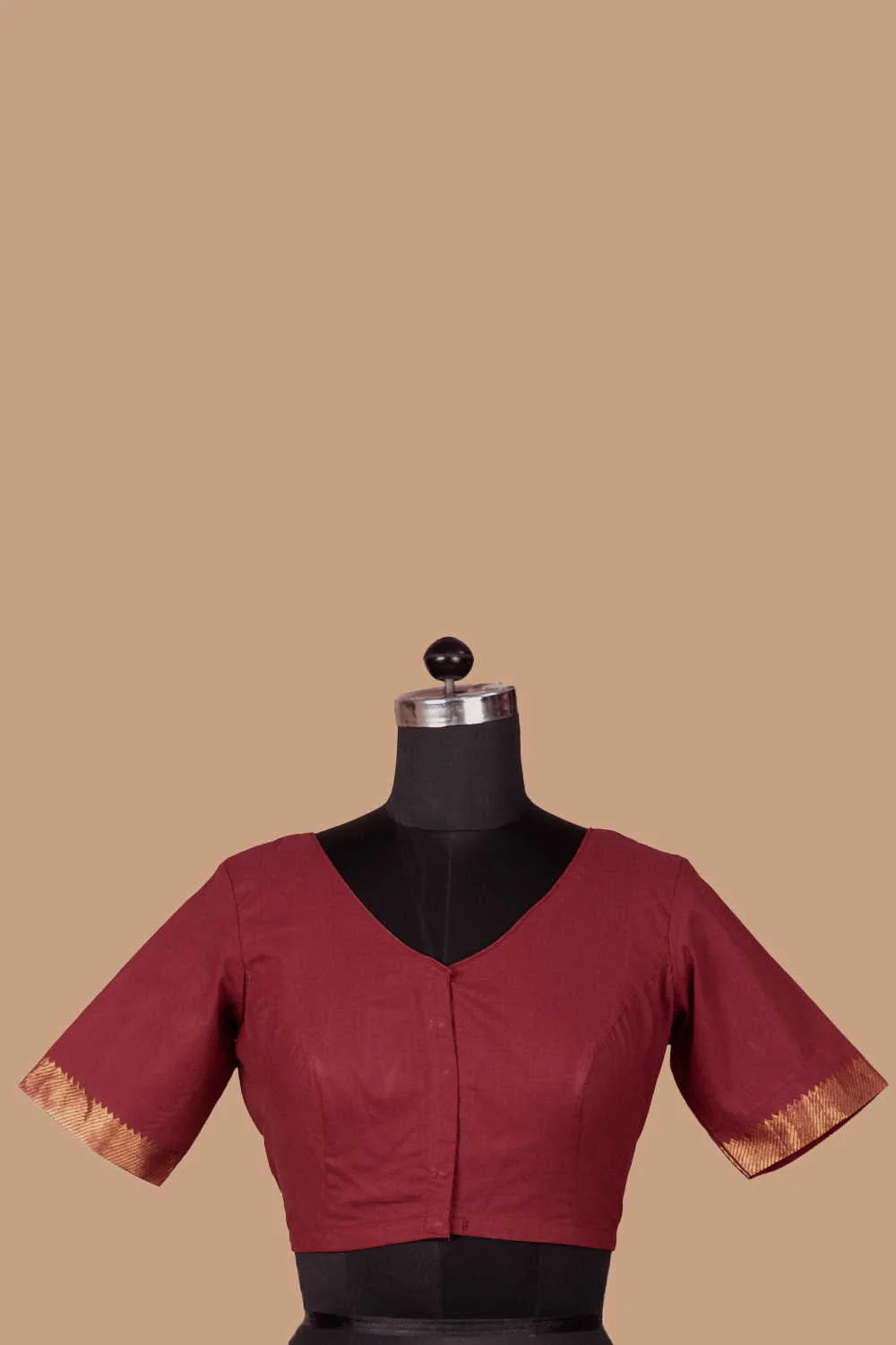 Mangalagiri Zari Bordered Stitched Blouse - 34,36,38,40 - Image 3