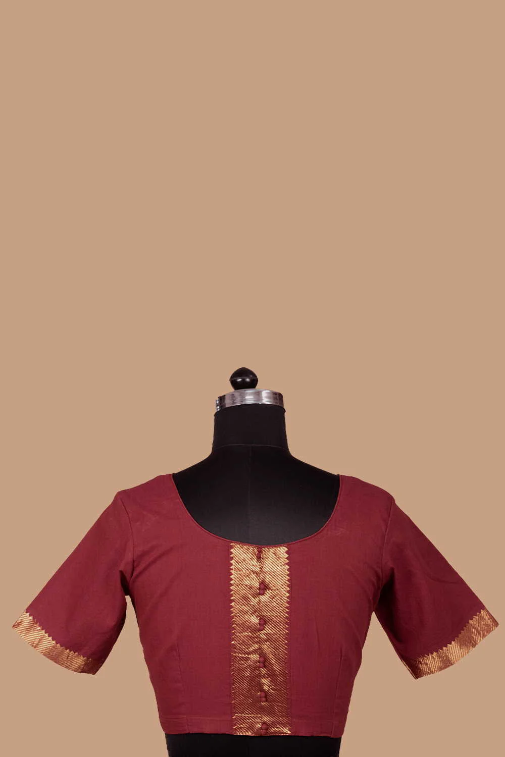 Mangalagiri Zari Bordered Stitched Blouse - 34,36,38,40 - Image 4