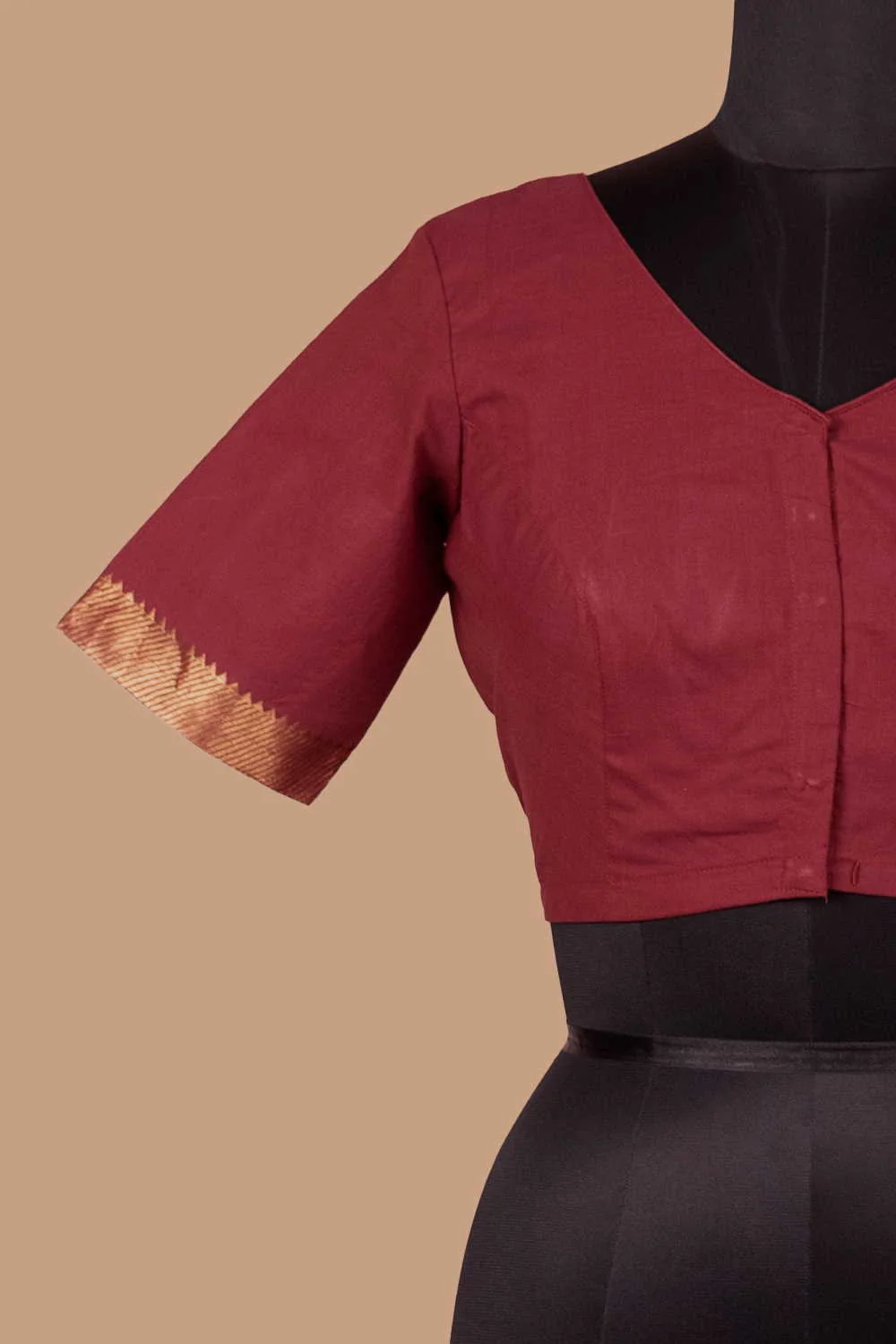 Mangalagiri Zari Bordered Stitched Blouse - 34,36,38,40 - Image 5