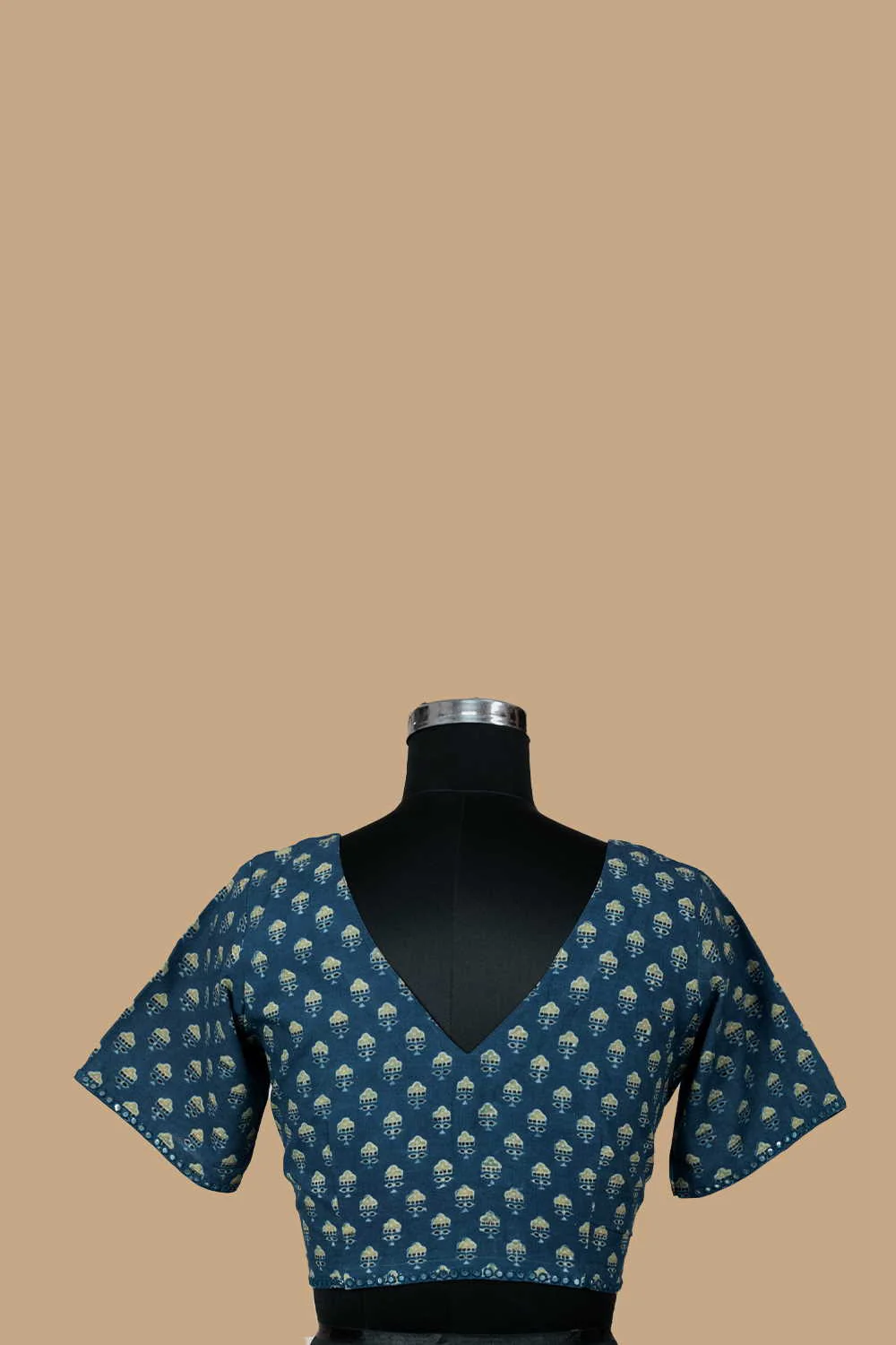 Tiny Floral mirror work Ajrak Stitched Blouse -36,38,40,42 - Image 5
