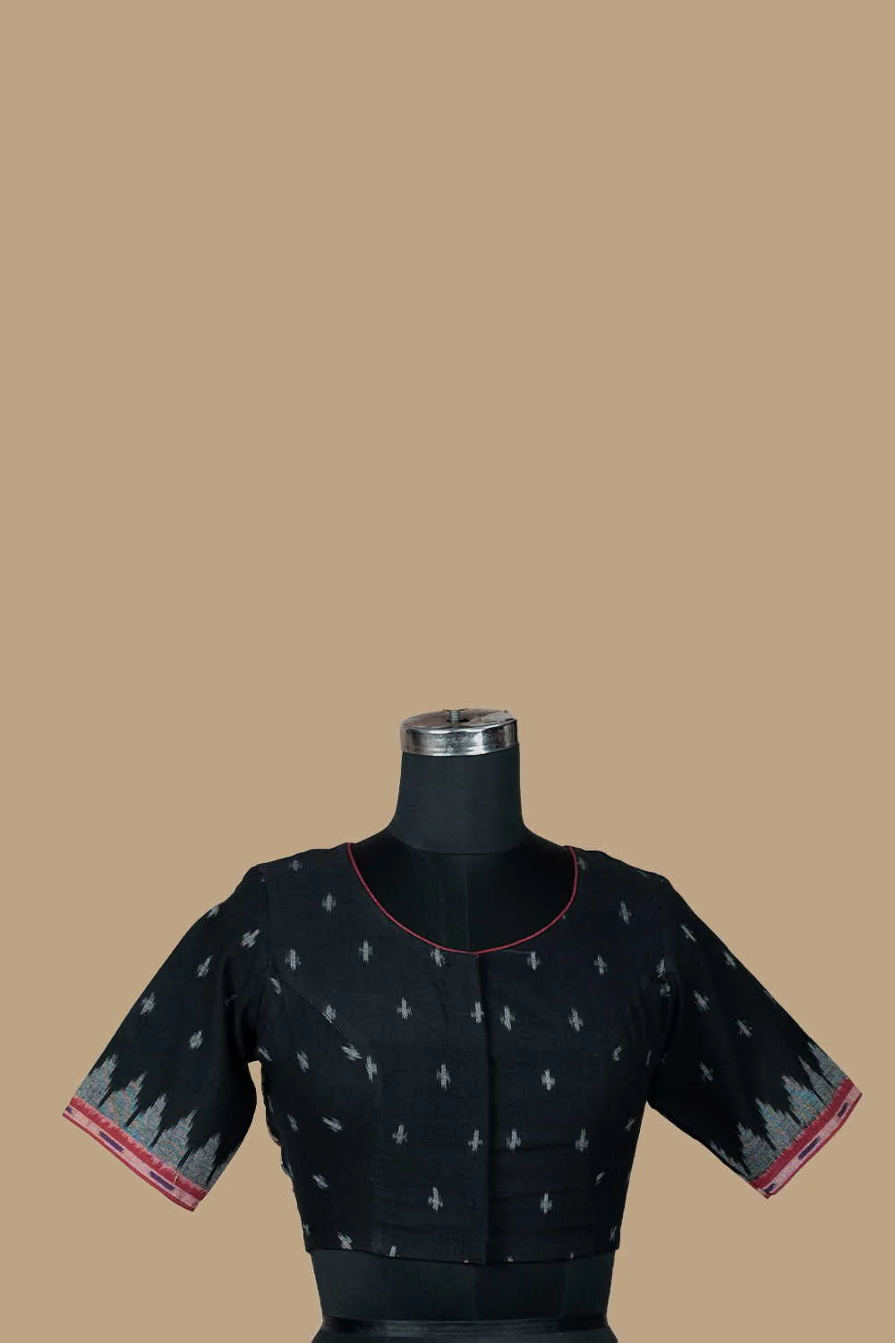 Black Ikat Kalamkari Stitched Blouse -32,34,36,38,40,42,44 - Image 5