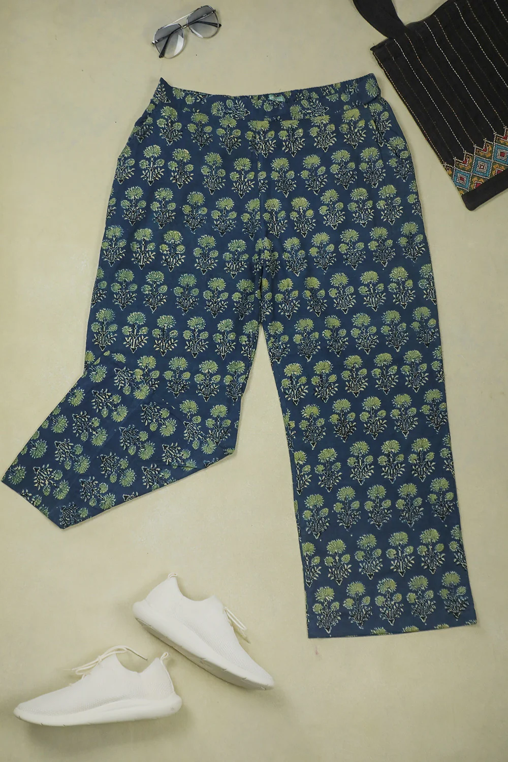 Floral Indigo Ajrak Palazzo Pant