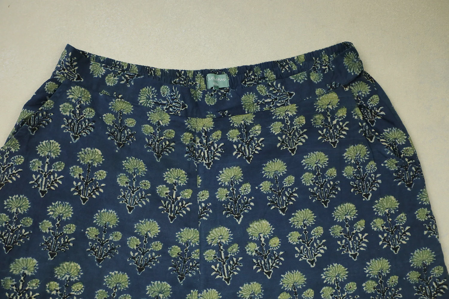 Floral Indigo Ajrak Palazzo Pant - Image 4