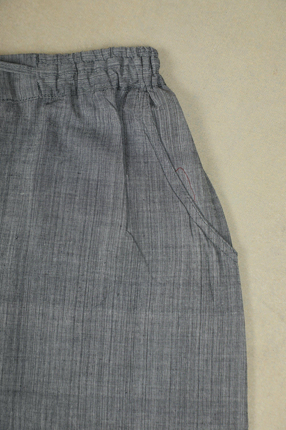 Grey Handwoven Mangalagiri Palazzo Pant - Image 3