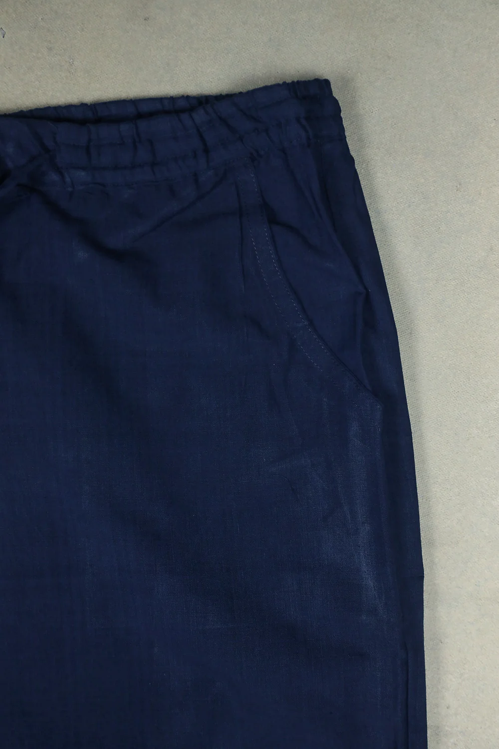 Navy Blue Handwoven Mangalagiri Palazzo Pant - Image 2