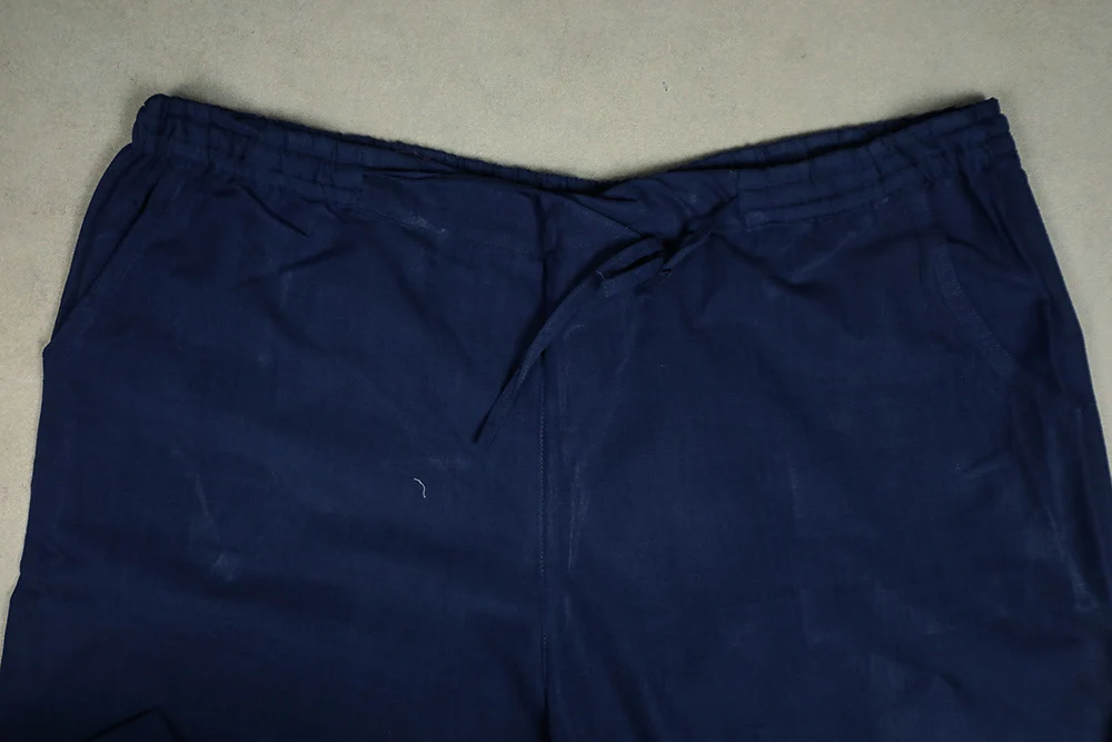 Navy Blue Handwoven Mangalagiri Palazzo Pant - Image 3