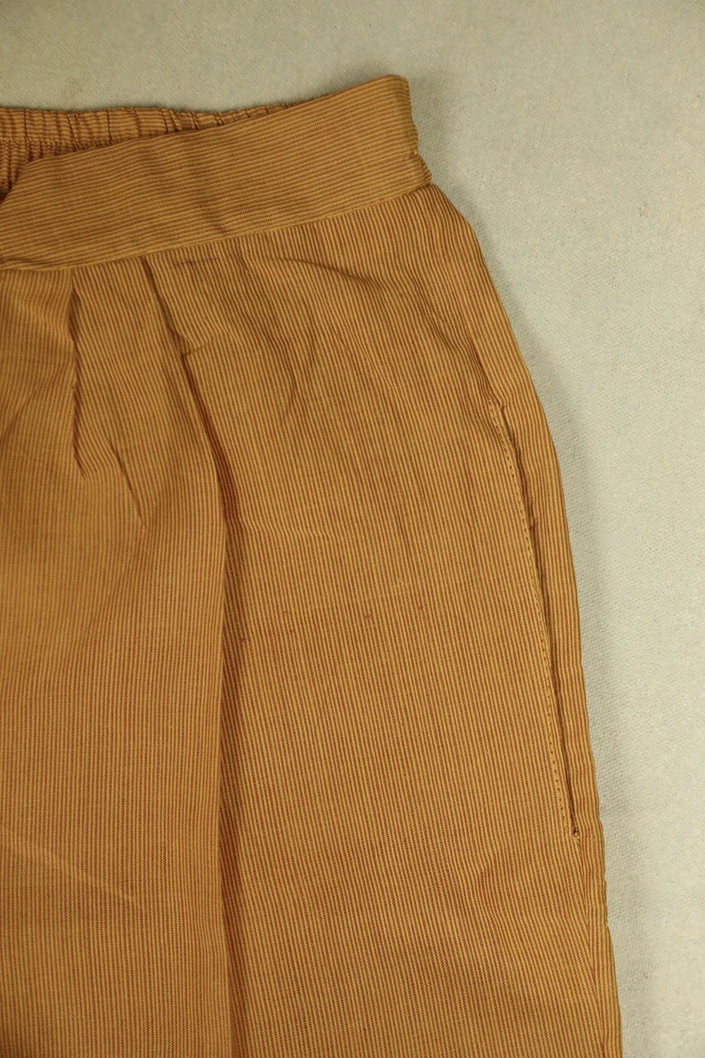 Maroon Pin Stripes on Yellow Handwoven Stitched Pant - Image 2