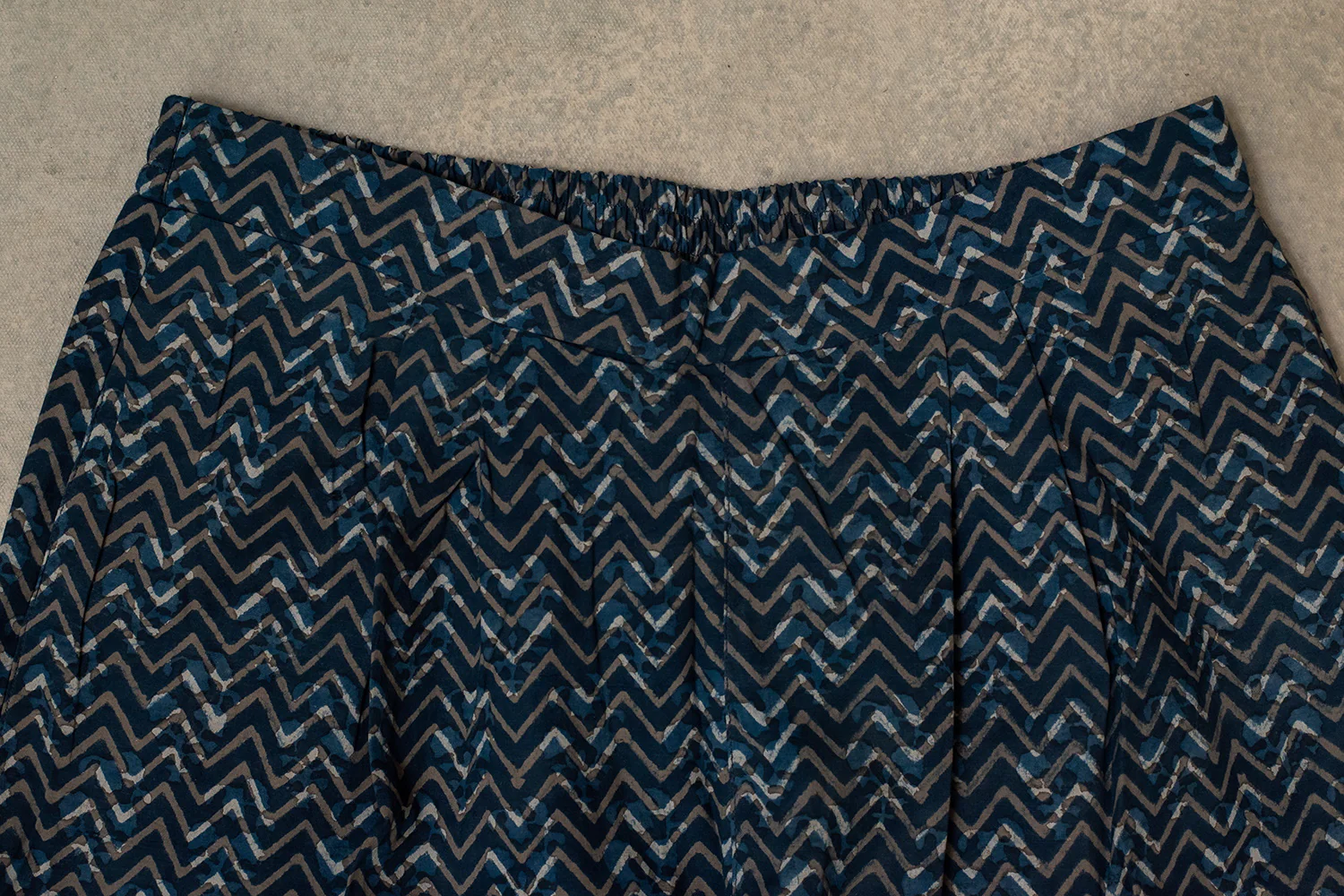 Chevron on Indigo Stitched Pants - Image 3
