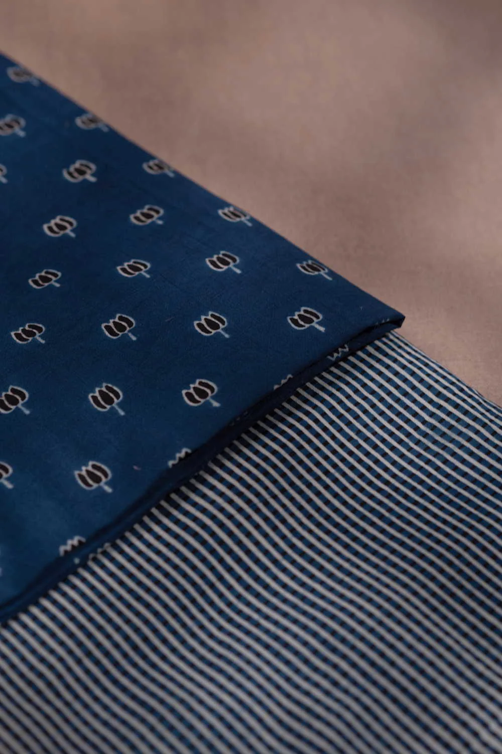 Indigo Ajrak Cotton Top and Bottom - Image 2