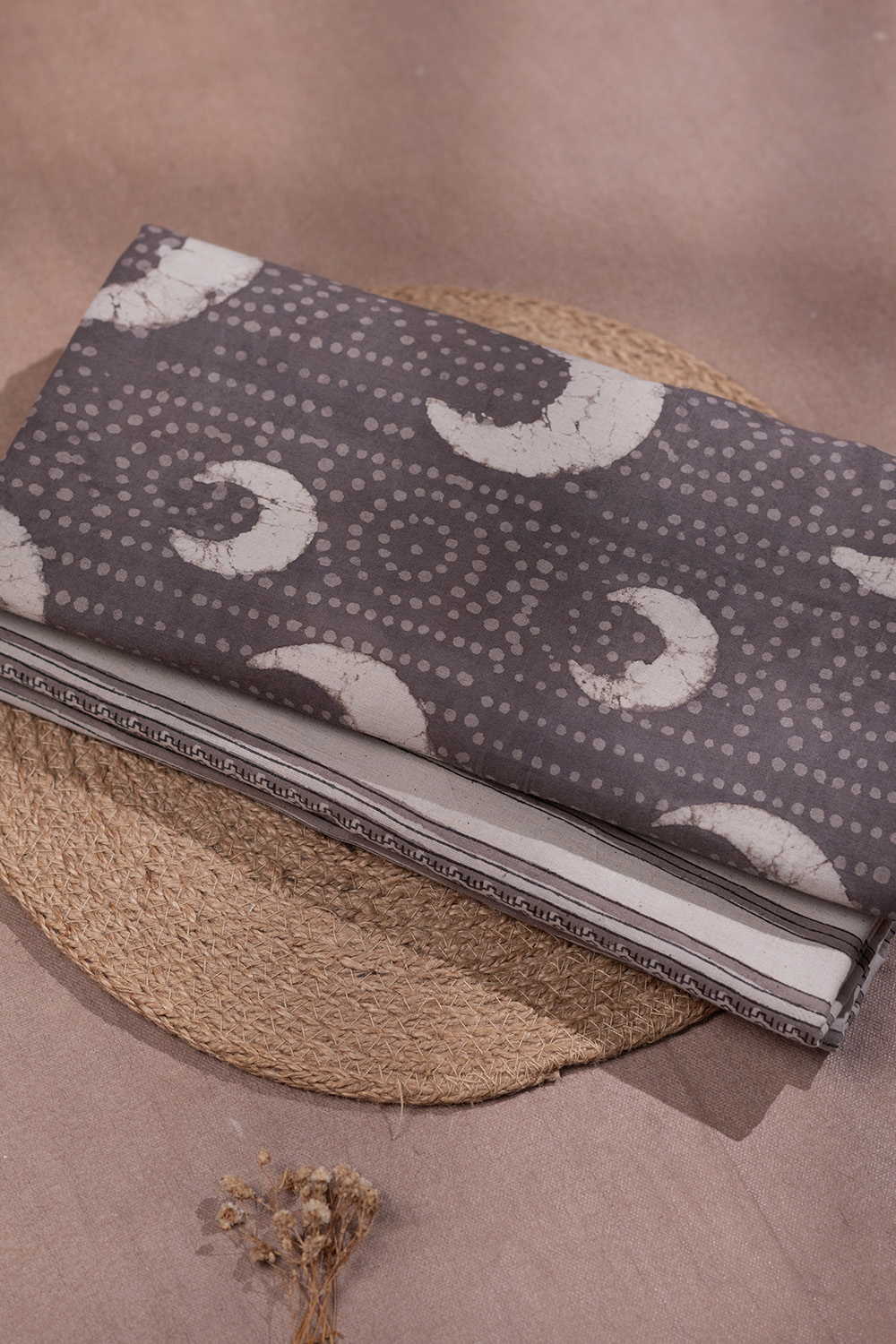 Stone Grey Dabu Cotton Top and Bottom