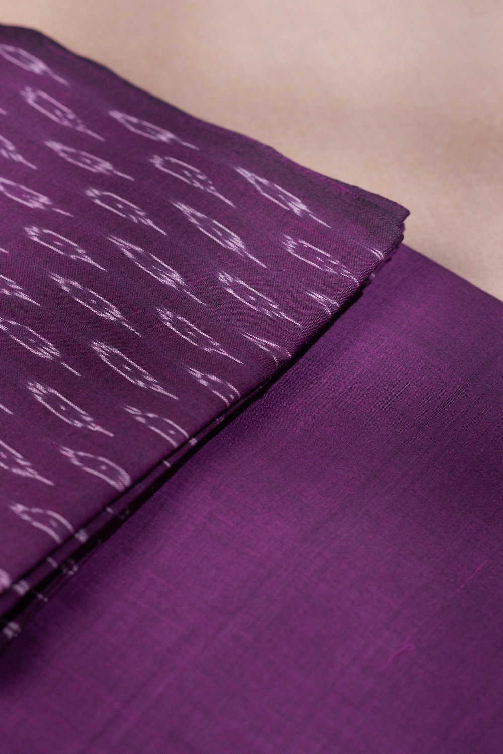 Velvet Purple Ikat Cotton Top and Mangalagiri Bottom - Image 2