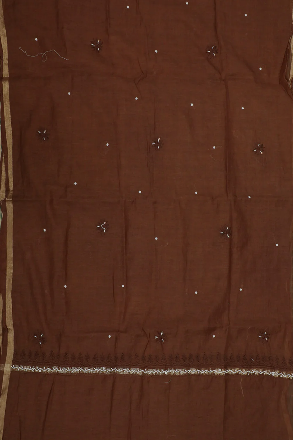 Dark Brown Chamki Work Top & Dupatta - Image 3