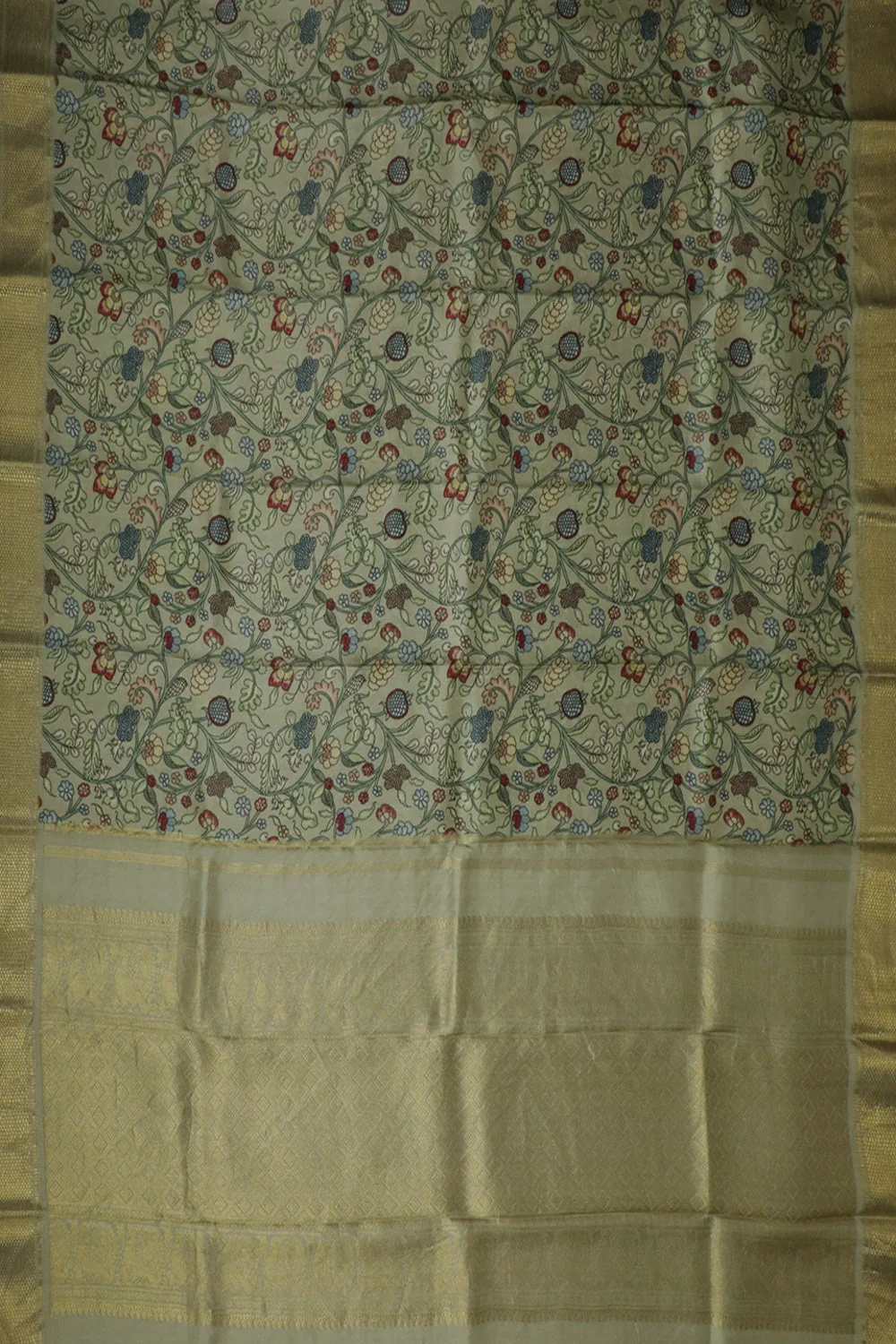 Creamy Green Kanchi Silk Top with Kanchi Silk Dupatta - Image 3