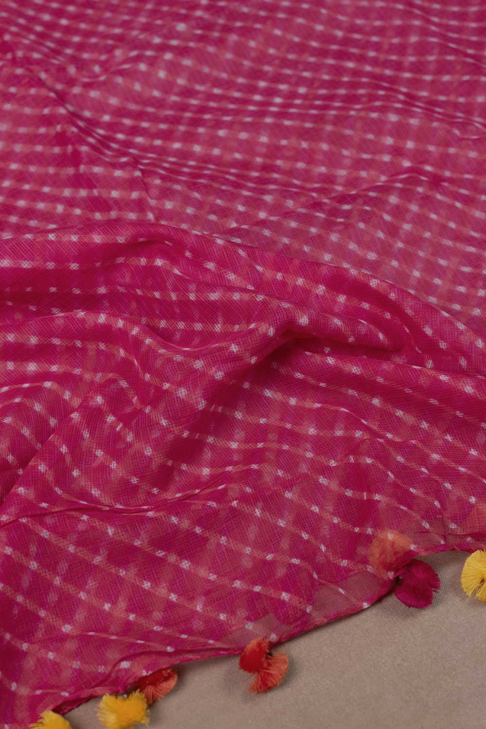 Pink Mangalagiri Top & Leheriya Kota Dupatta - Image 3