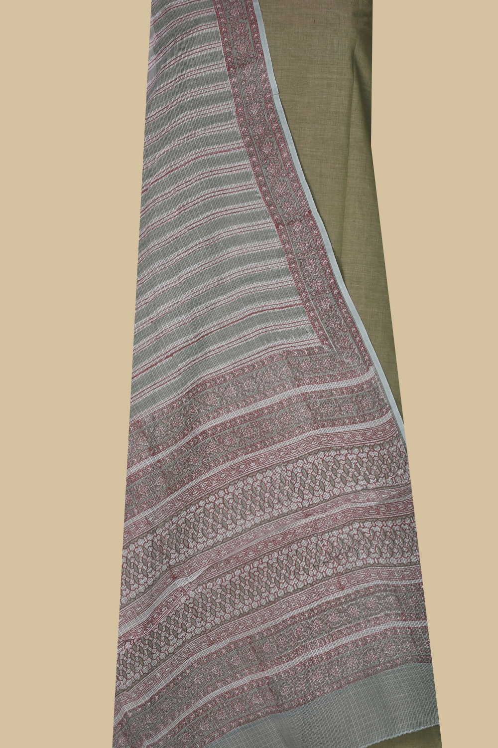 Pale Green Mangalagiri Top & Kota Dupatta - Image 2