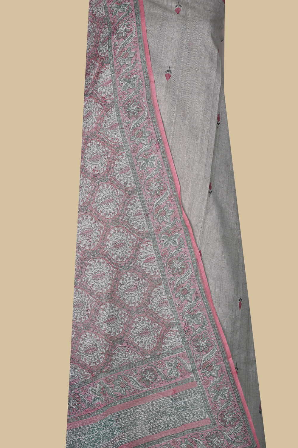 Grey with Butta Handspun Top & Kota Dupatta - Image 2