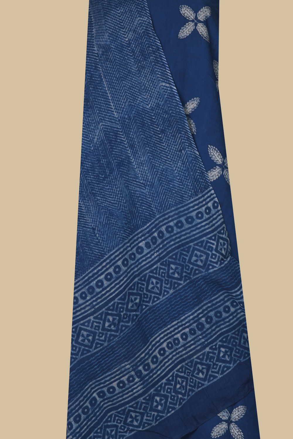 Indigo Cotton Top & Block Printed Dupatta - Image 2