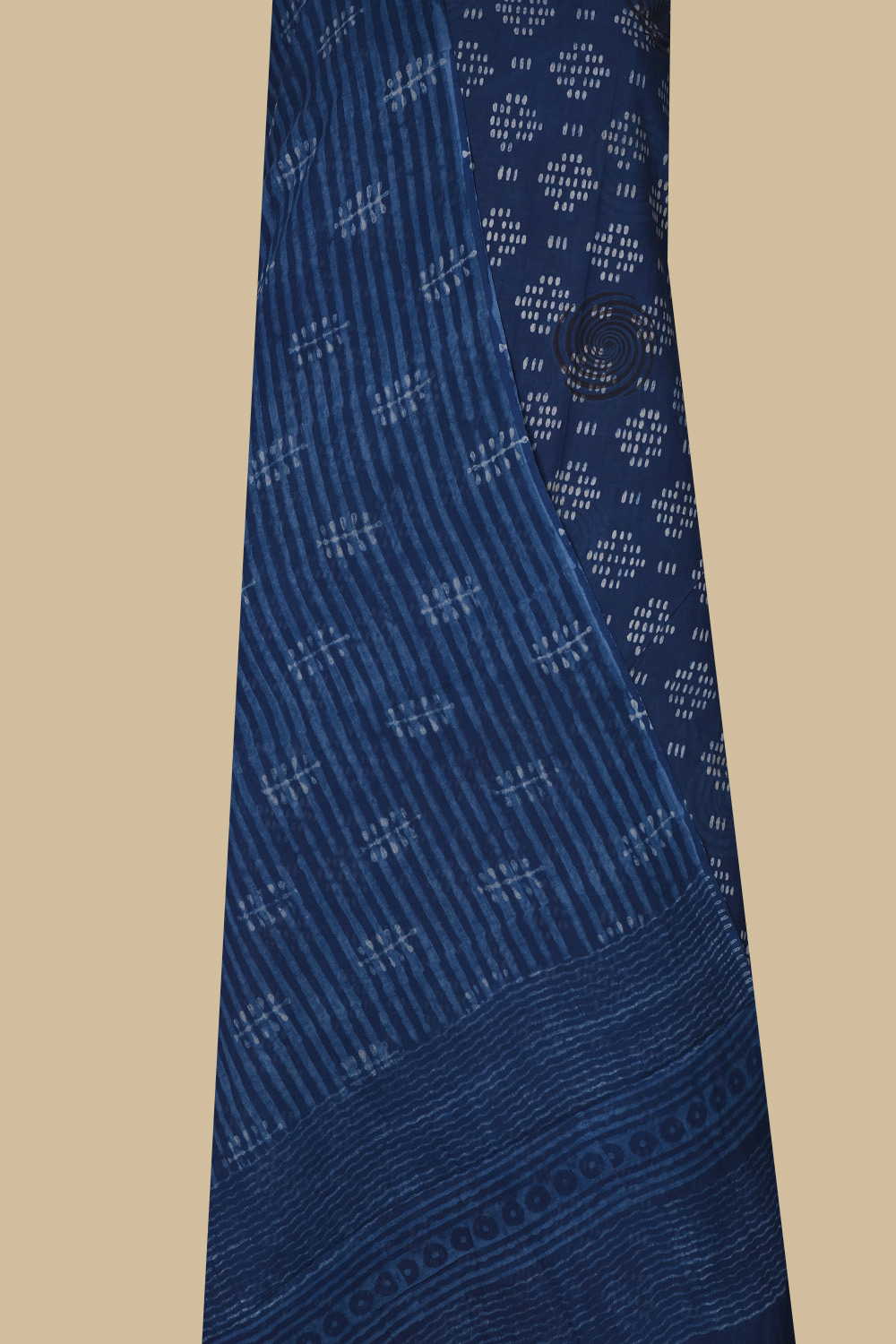 Indigo Dabu Cotton Top & Block Printed Dupatta - Image 2