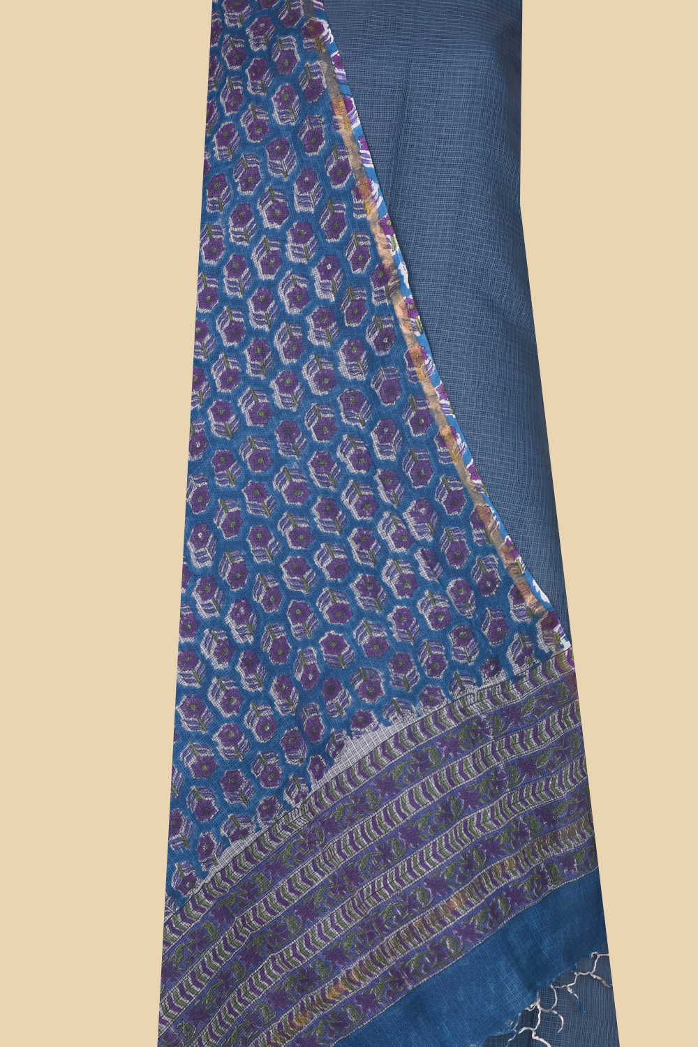 Shade of Blue Kota Cotton Top & Dupatta