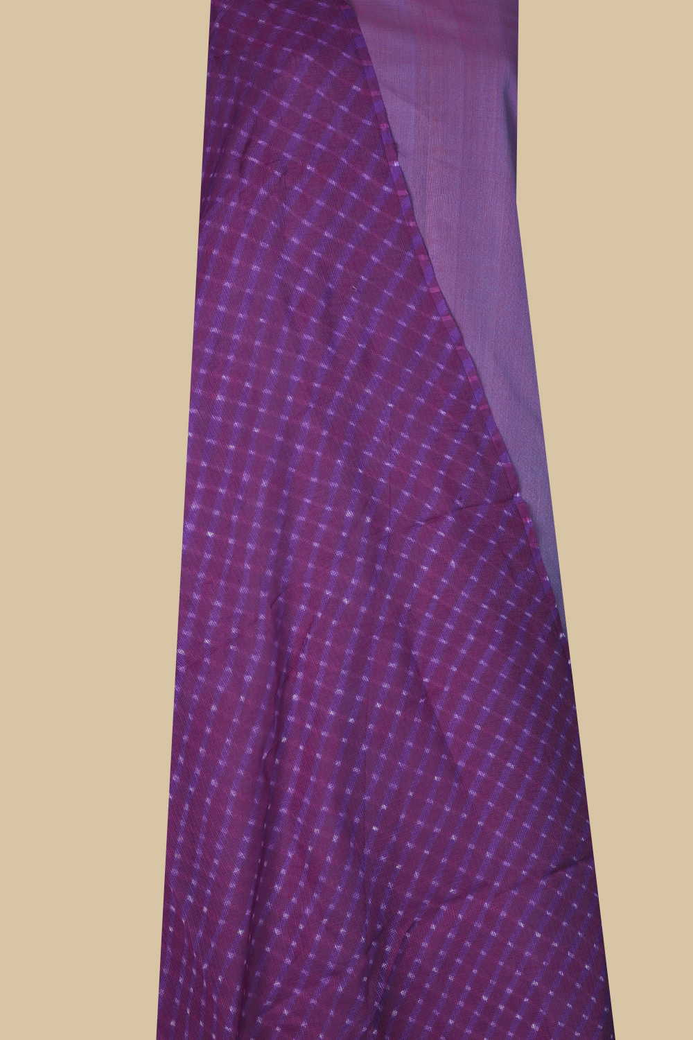 Purple Mangalagiri Top & Leheriya Kota Cotton Dupatta - Image 2