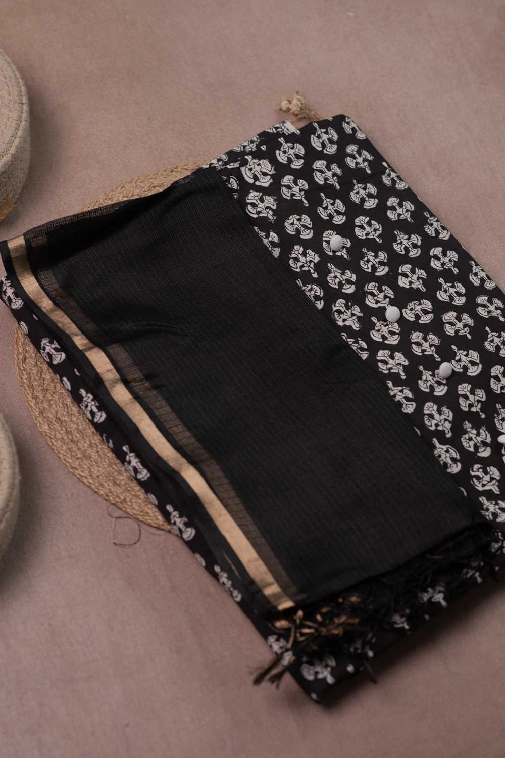 Bagru Cotton Top & Kota Silk Dupatta - Image 2