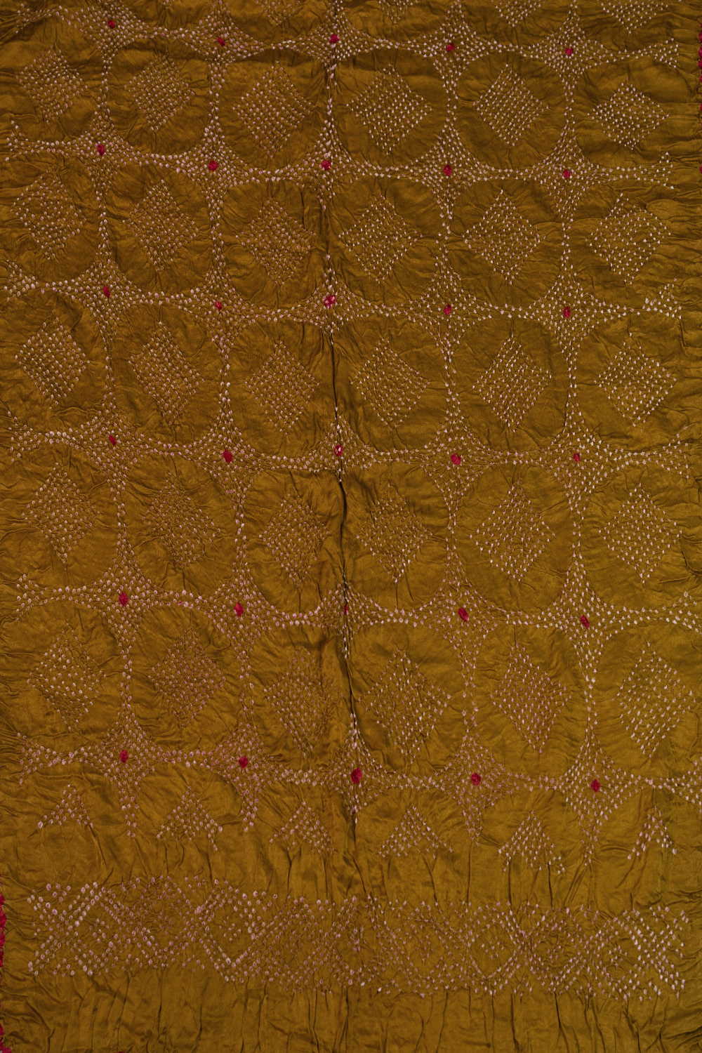 Orange Stripe Handwoven Tussar Top & Bandhani Dupatta - Image 3