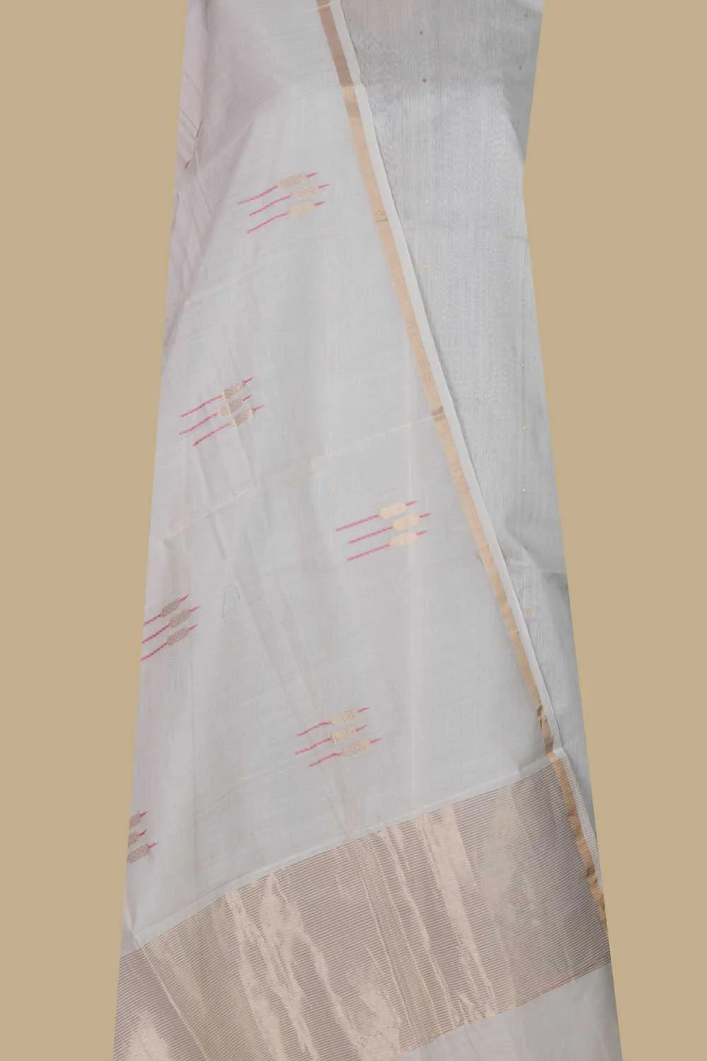 Off-White Chanderi Silk Cotton Top & Dupatta - Image 2