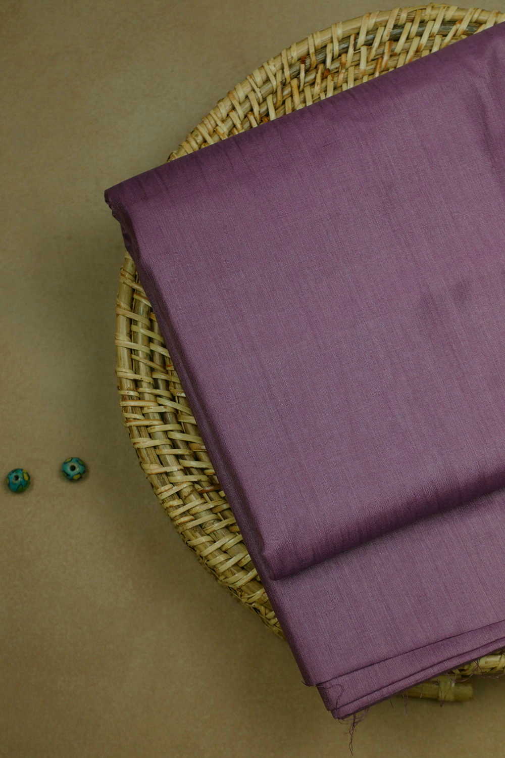 Grape Purple Handwoven Tussar Silk Fabric - Image 2